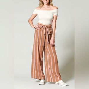 🆕 Stripe Wide Pants / Rust ( P1524-B6)